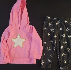 my destiny pink hoodie and grey leggings size 6/9 months